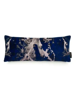 17 Patterns Blotto Navy Lumbar Cushion