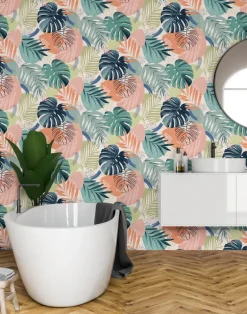 ABSTRACT JUNGLE TEAL BLUE