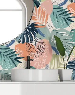 ABSTRACT JUNGLE TEAL BLUE