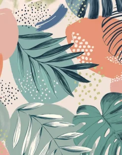 ABSTRACT JUNGLE TEAL BLUE