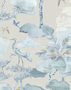 Aleteo, Blue on Beige