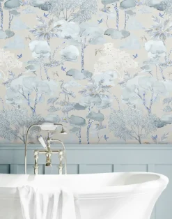 Aleteo, Blue on Beige