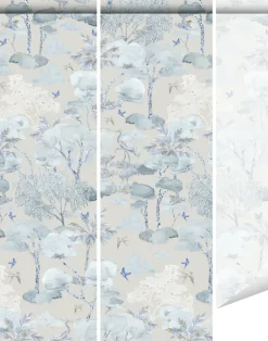 Aleteo, Blue on Beige