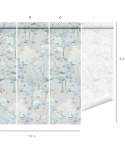 Aleteo, Blue on Beige