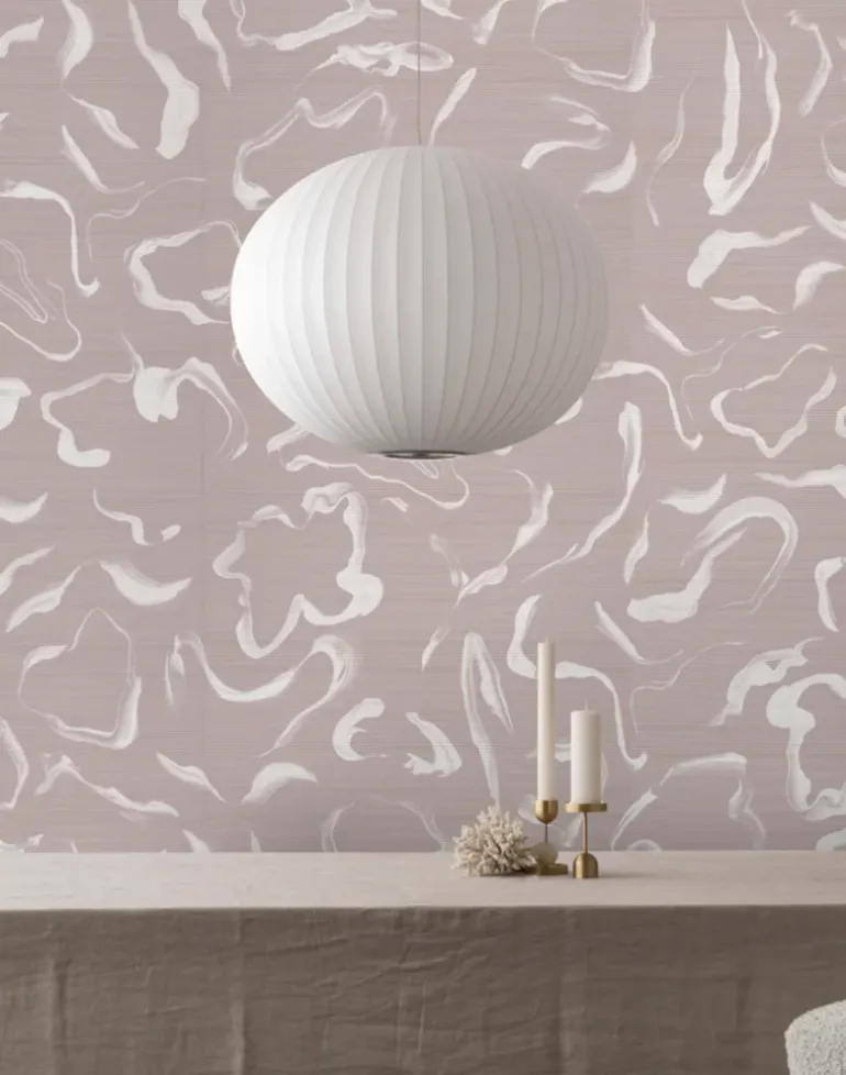 Aqueous Grasscloth, Dusky Rose