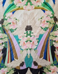 Arc en Ciel, Viscose and Linen Fabric