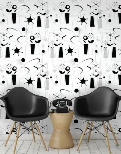 Atomic Wallpaper, Black & White