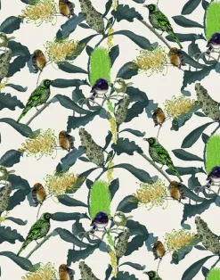 Banksia Medley, Lime Flowers on Worn White