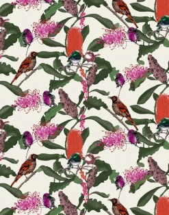 Banksia Medley, Peach Flowers on Worn White