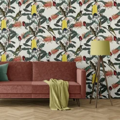 Banksia Medley, Yellow Flowers on Worn White