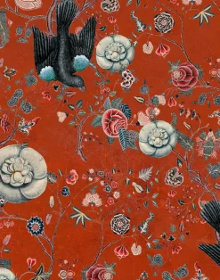 Black Bird Linen Fabric