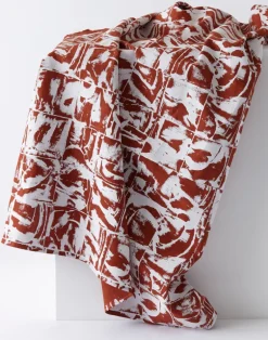 Bloc, Terracotta - Linen Fabric