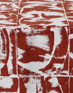 Bloc, Terracotta - Linen Fabric