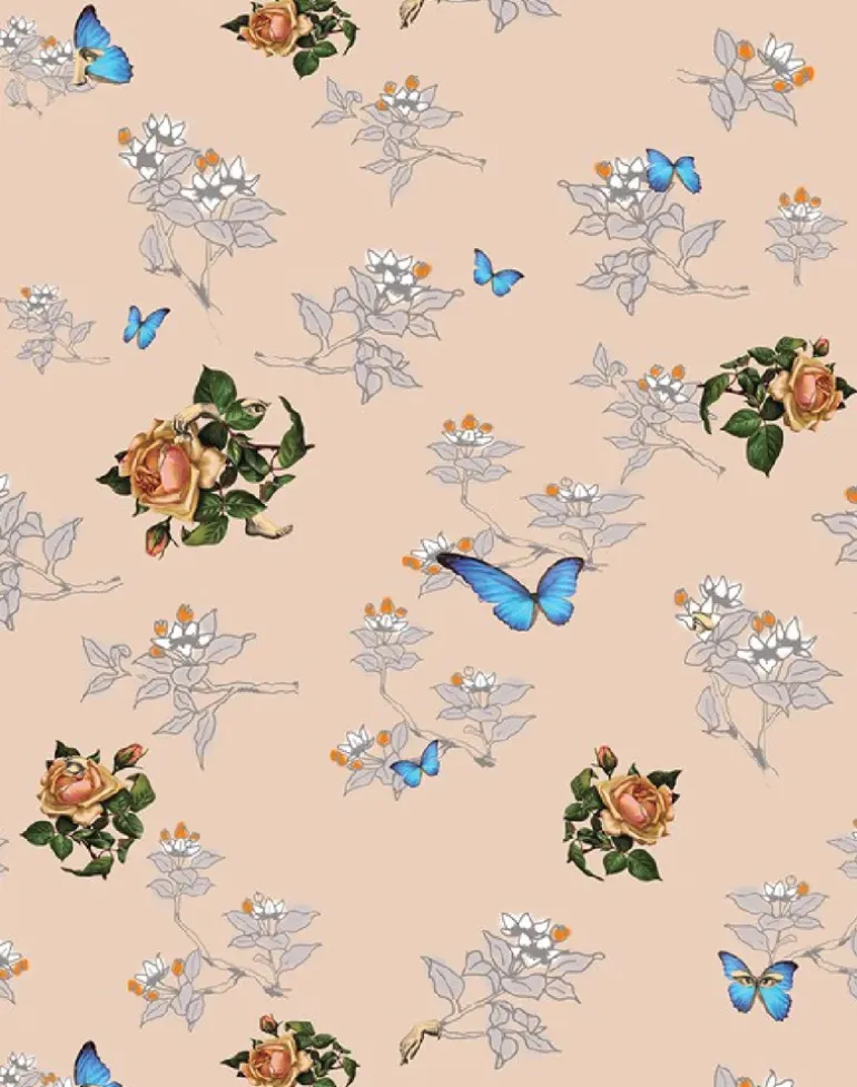 Bouquet and Butterflies, Apricot