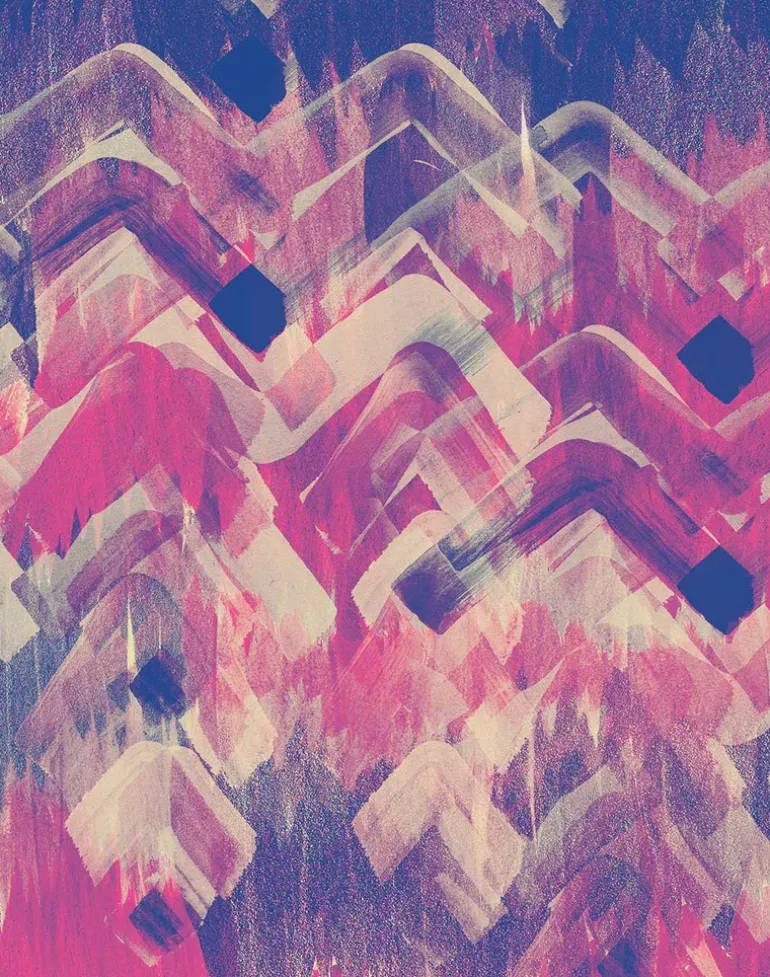 Brushed Herringbone, Pink