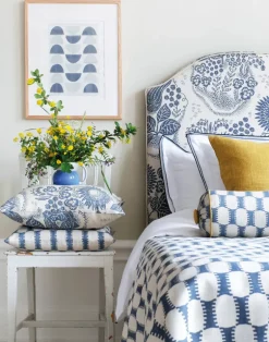 Capri Linen Fabric, Blue