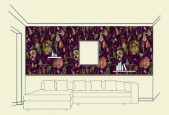 Carnivus Purple Wallfabric