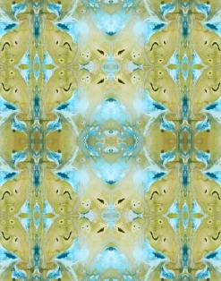 Celery & Teal Damask