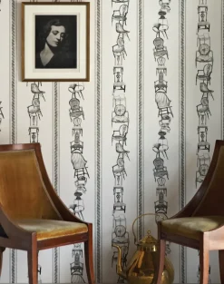 Chairs, Black on Parchment