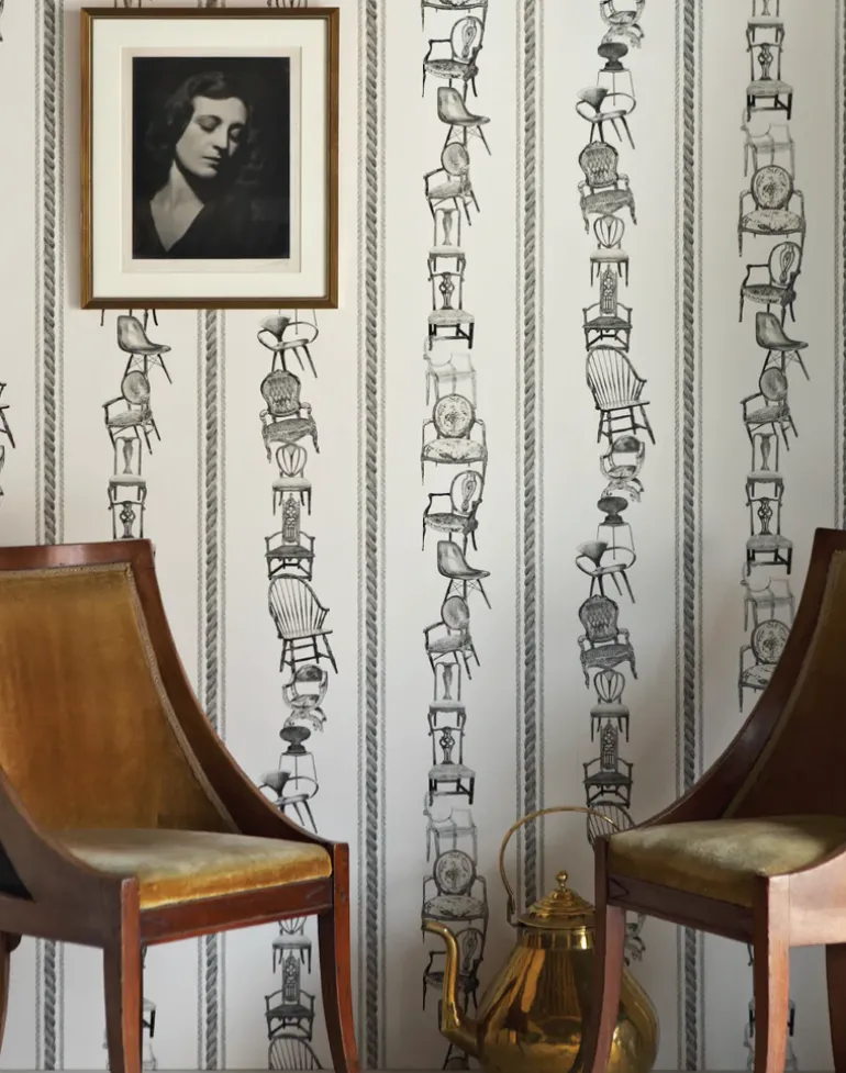 Chairs, Black on Parchment