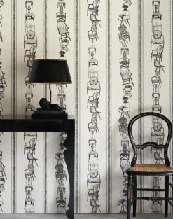 Chairs, Black on Parchment