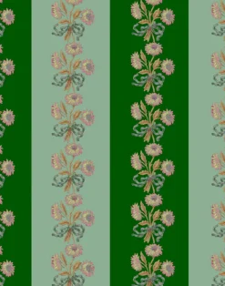 Chateau Stripe, Green & Mint Fabric