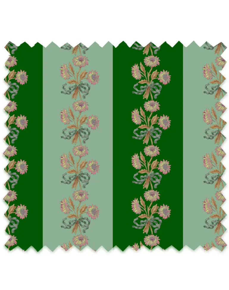 Chateau Stripe, Green & Mint Fabric