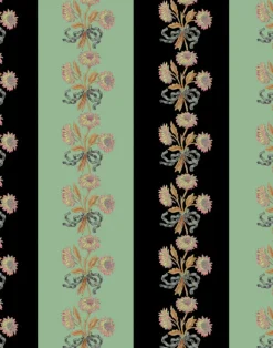 Chateau Stripe, Ink & Mint Fabric