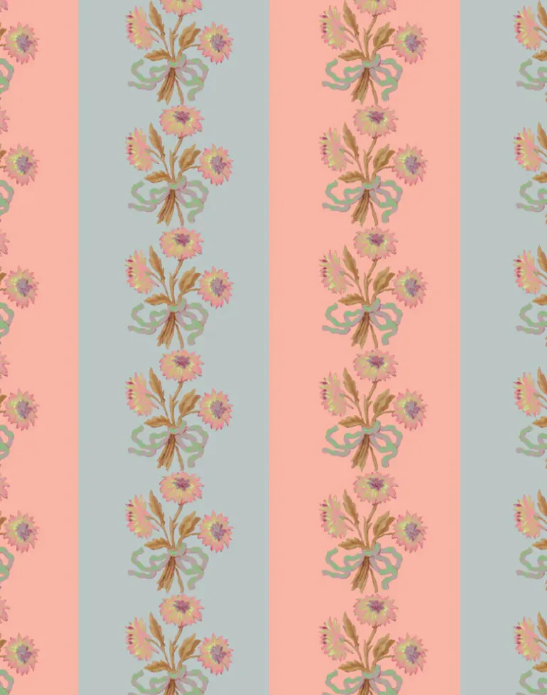 Chateau Stripe, Peach & Cloud Fabric