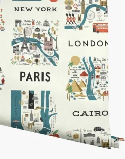 City Maps, Blue & Red RI5162