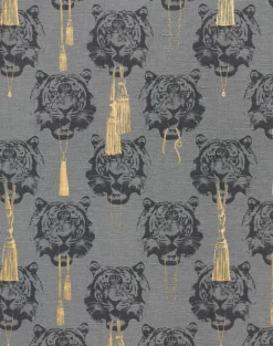Coco Tiger Fabric, Grey