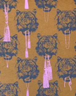 Coco Tiger Mustard Fabric