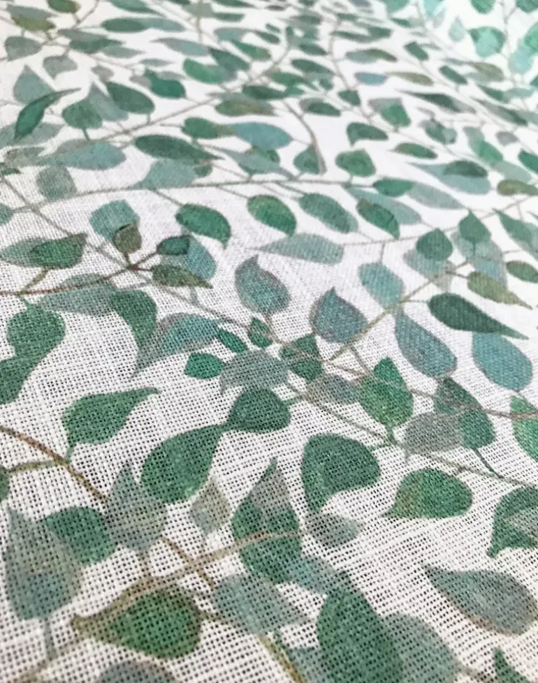 Confetti Leaves Fabric, Malachite