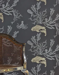 Coral, Charcoal and Gold