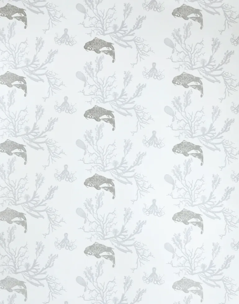 Coral, Pale Grey and Silver