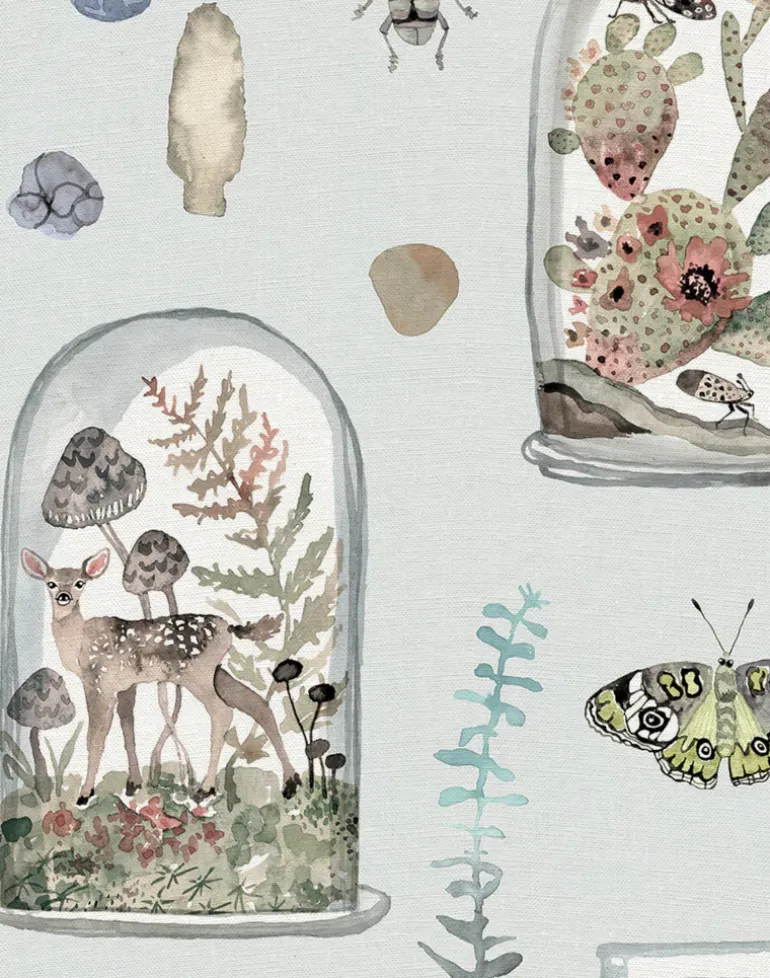 Curio, Gris - Linen Fabric