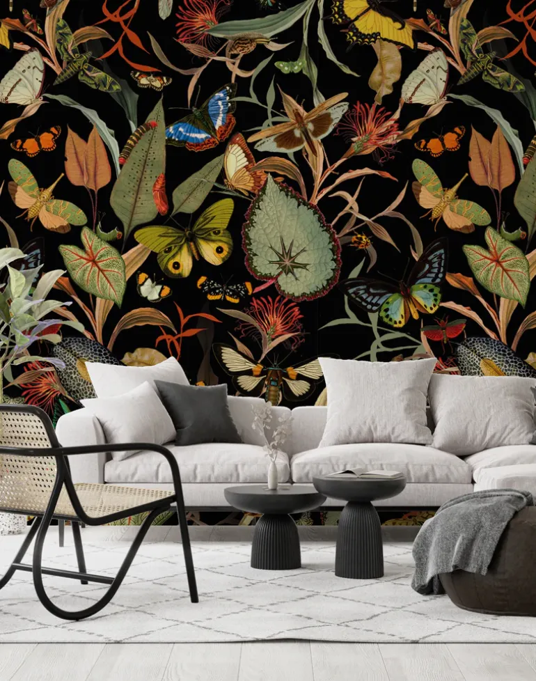 Dark Butterfly Wallfabric