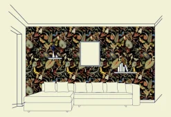 Dark Butterfly Wallfabric