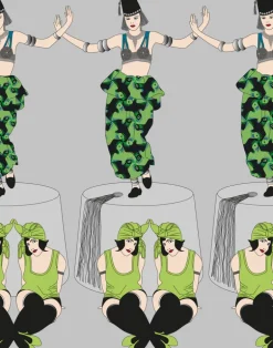 Deco Fez Hats, Green