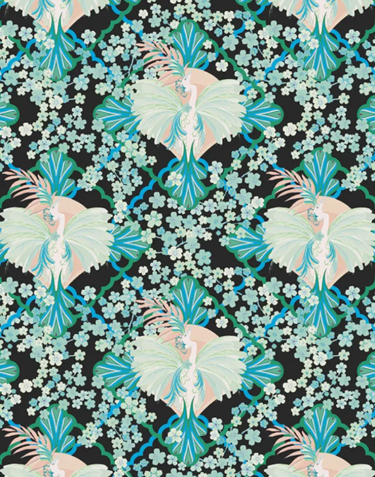 Faded Glamour Nights, Goddess Green on Black