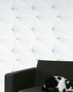 Fan, French Blue & White