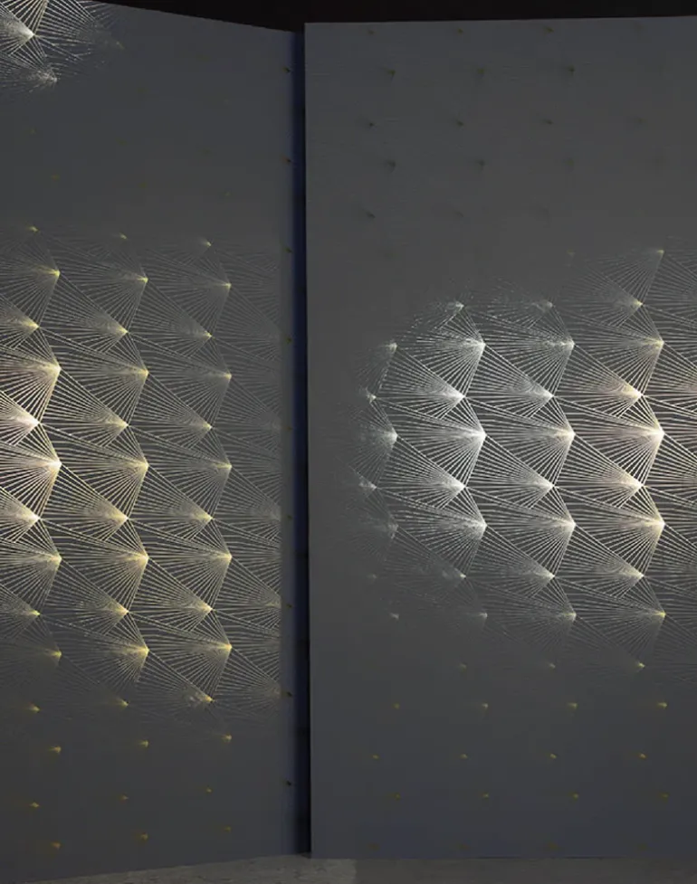 Fan, Gold & Lead Grey