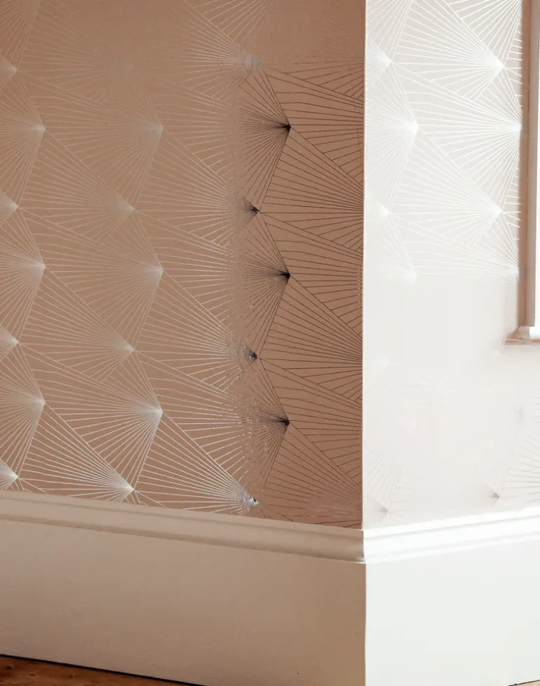 Fan, Pewter & White Stone