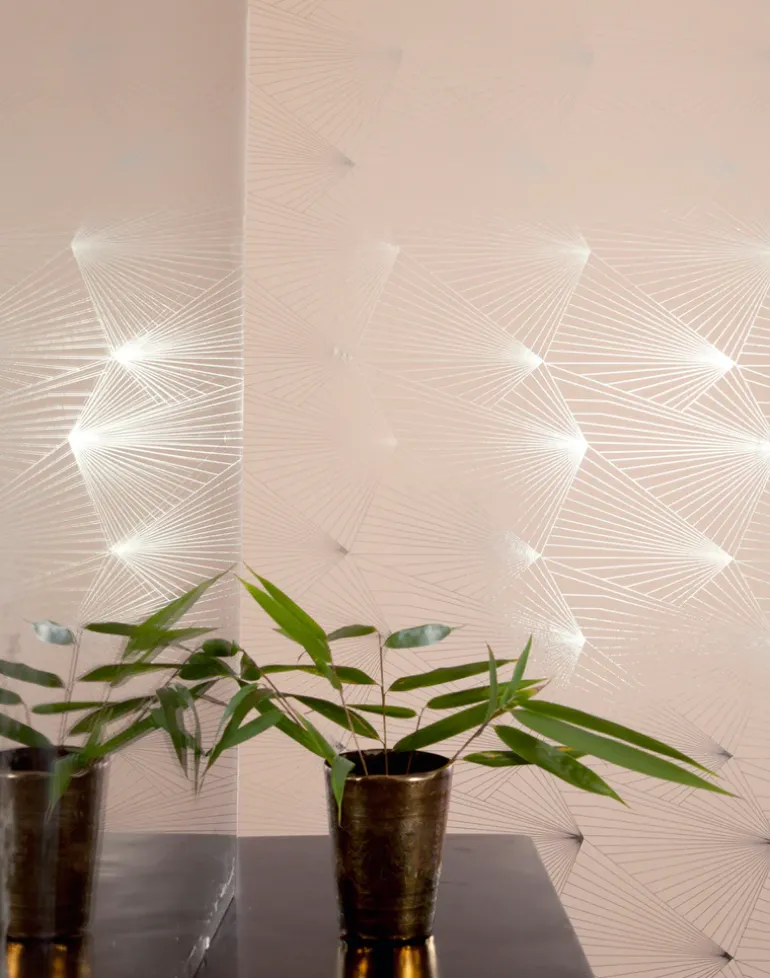 Fan, Silver & Nude Pink