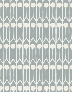 Feathers Fabric, Dusty Blue