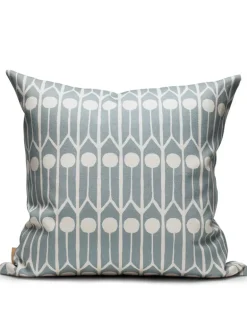 Feathers Fabric, Dusty Blue