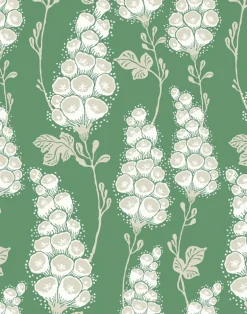 Flora Linen Fabric, Deep Green