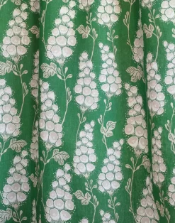 Flora Linen Fabric, Deep Green