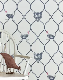 Fox & Hen, Charcoal on Parchment