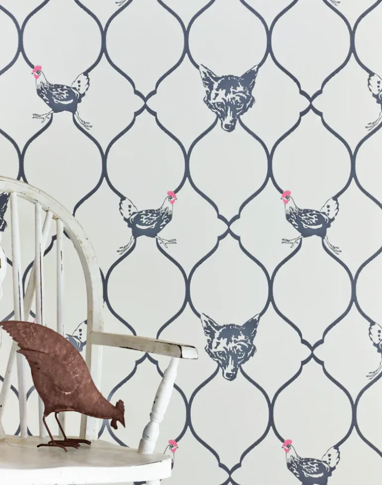 Fox & Hen, Charcoal on Parchment